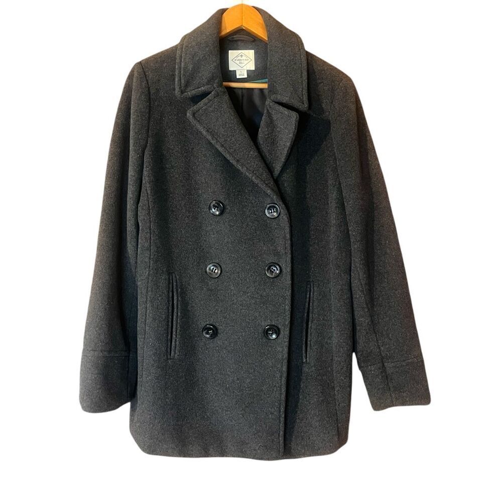 St. John’s Bay‎ Peacoat Grey Wool Blend Sz L